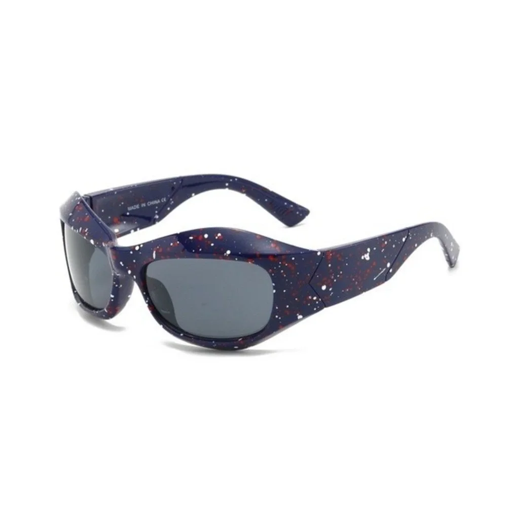 Men Fashion Novelty Sunglasses White Speckled Hip Hop Cholo  Festival Luxury New